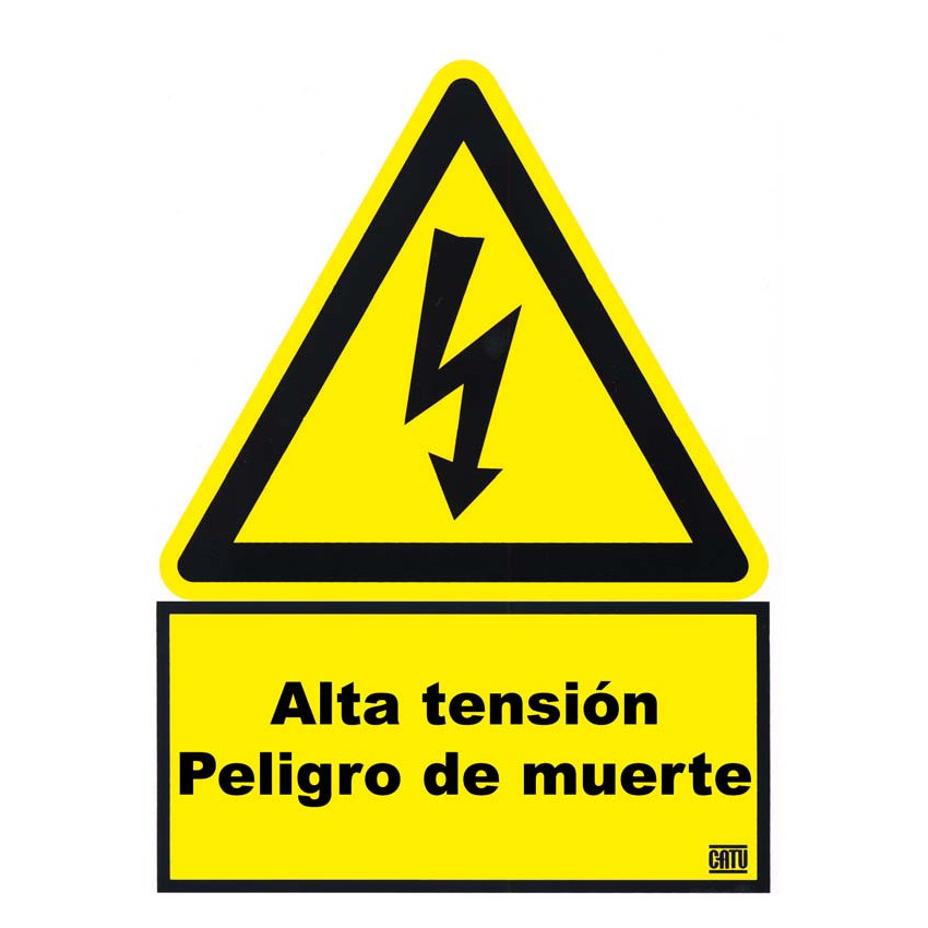 Señal Aluminio Alta Tensión Peligro de Muerte