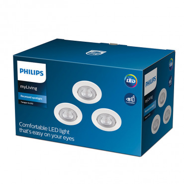 Doos met 3St Downlight PHILIPS Taragon LED 4.5W Zaag maat Ø 70 mm Verschillende opties