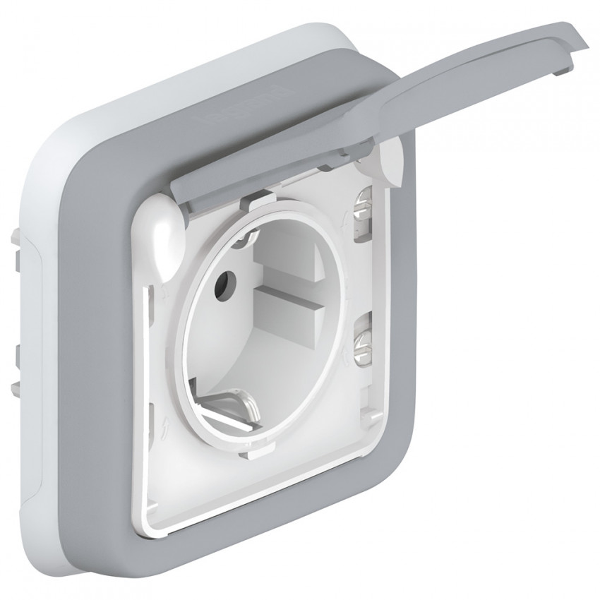 Schuko Stekkerdoos 2P+T Monobloc Plexo LEGRAND 069833
