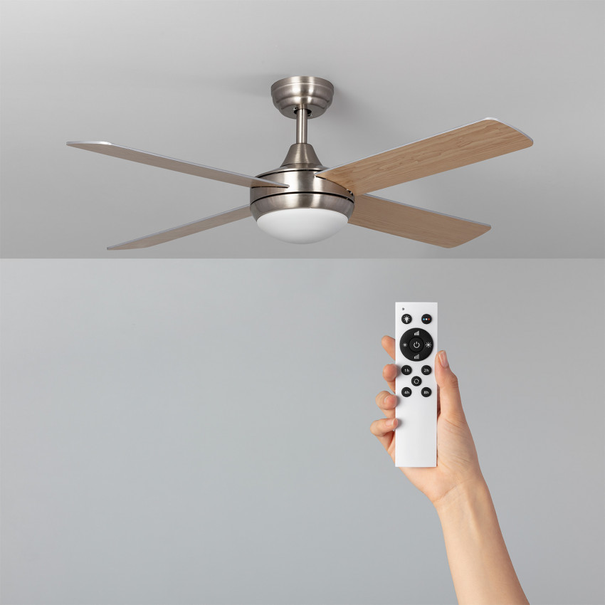 Plafondventilator  LED Leirus Niquel 132cm Motor DC