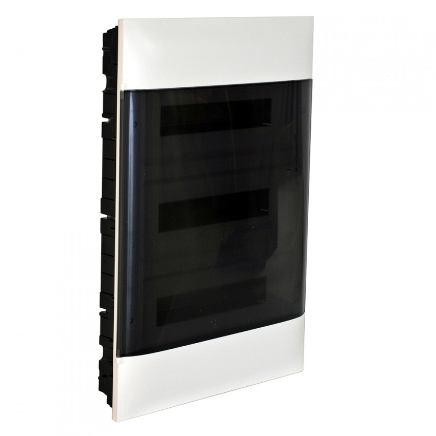Practibox S Inbouwdoos voor Conventionele Scheidingswanden Transparante Deur 3x18 Modules LEGRAND 137058