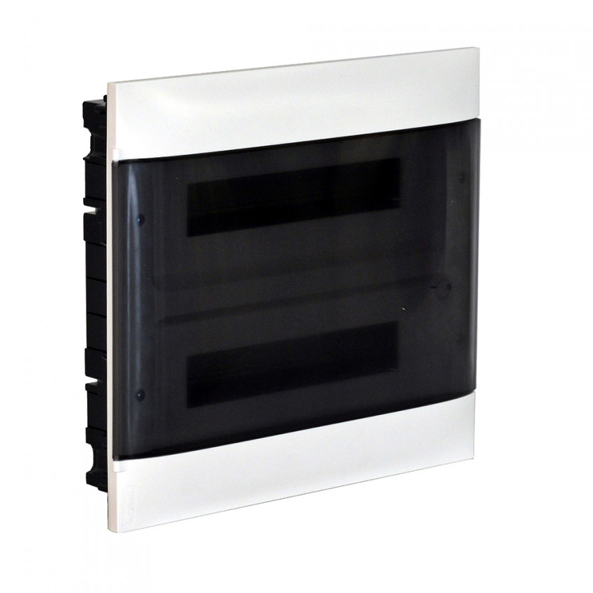Practibox S Inbouwdoos voor Geprefabriceerde Scheidingswanden Transparantie Deur 2x18 Modules LEGRAND 137077
