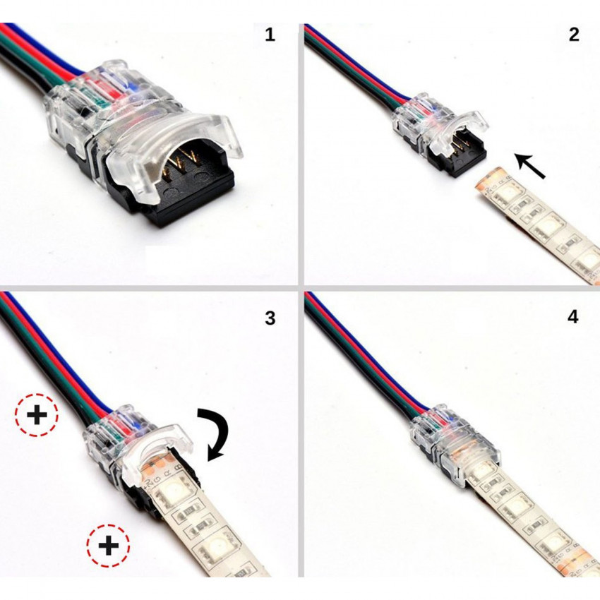 Conectores de hipopótamo para conexion LED sin soldaduraras IP20