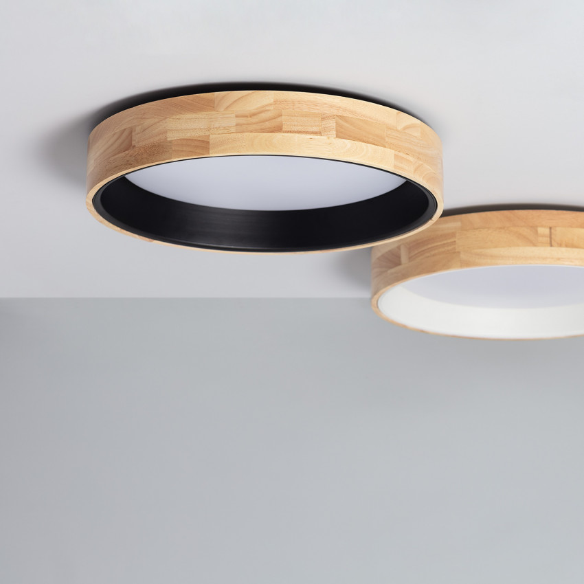 Plafondlamp LED 20W Rond Hout Ø470mm CCT Selecteerbaar Dari