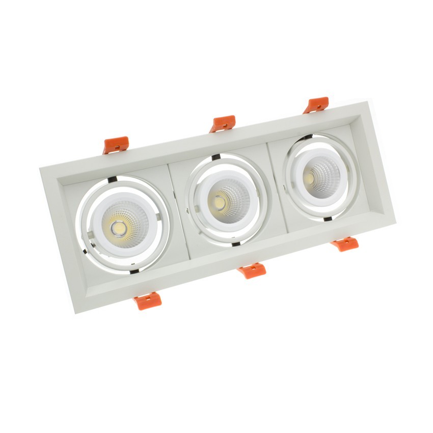 Downlight  Madison Richtbaar CREE COB LED wit 3x10W LIFUD  (UGR 19) Zaag maat 295x110 mm