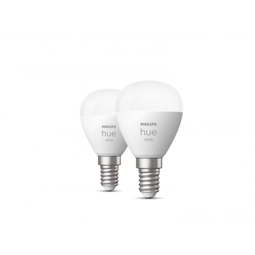 Pack 2 st Slimme LED Lamp  E14 5.7W 470 lm P45 PHILIPS Hue White