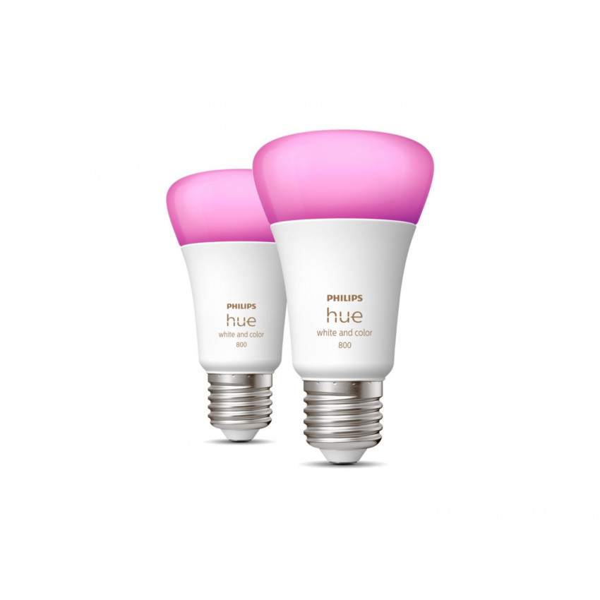 Pack 2 st Slimme LED Lampen  E27 White Color 6.5W PHILIPS Hue