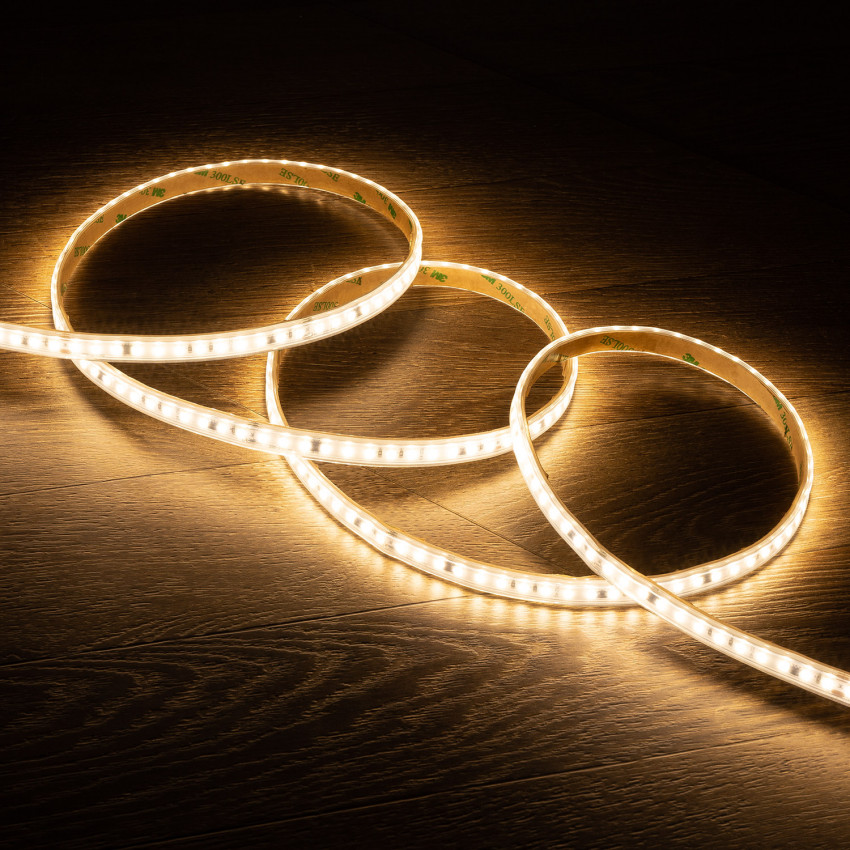 LED Strip Dimbaar Zelfregulerend 220V AC 120 LED/m Warm Wit IP65 High Lumen in te korten om de 10 cm Breedte 12mm