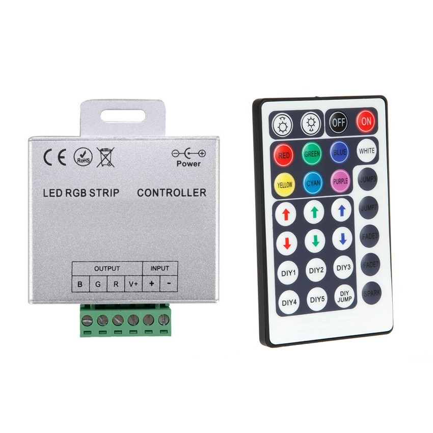 Controlador Tira LED RGB 12V,  Dimmer por Control Remoto RF 28 Botones