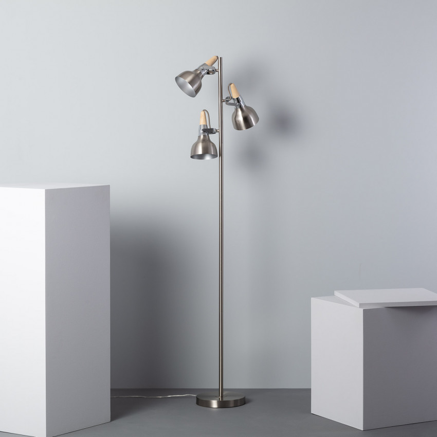 Staande lamp Metaal 3 Spots Zilver Emer 