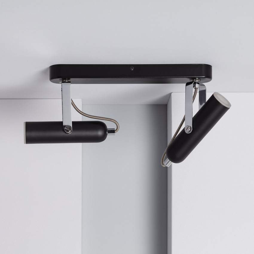 Foco LED Orientable Big Quvu 2x4W Negro