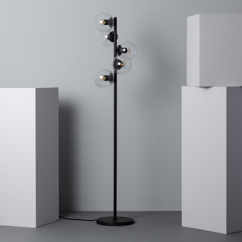 Staande Lamp van Metaal en Glas Otos 5 Spots