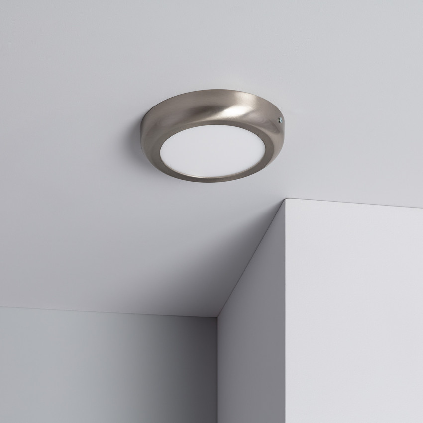 Plafondlamp 12W LED Metaal Rond Silver Design  Ø175 mm