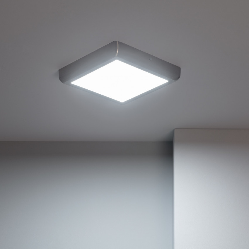 Plafón LED Cuadrado Silver Design 18W