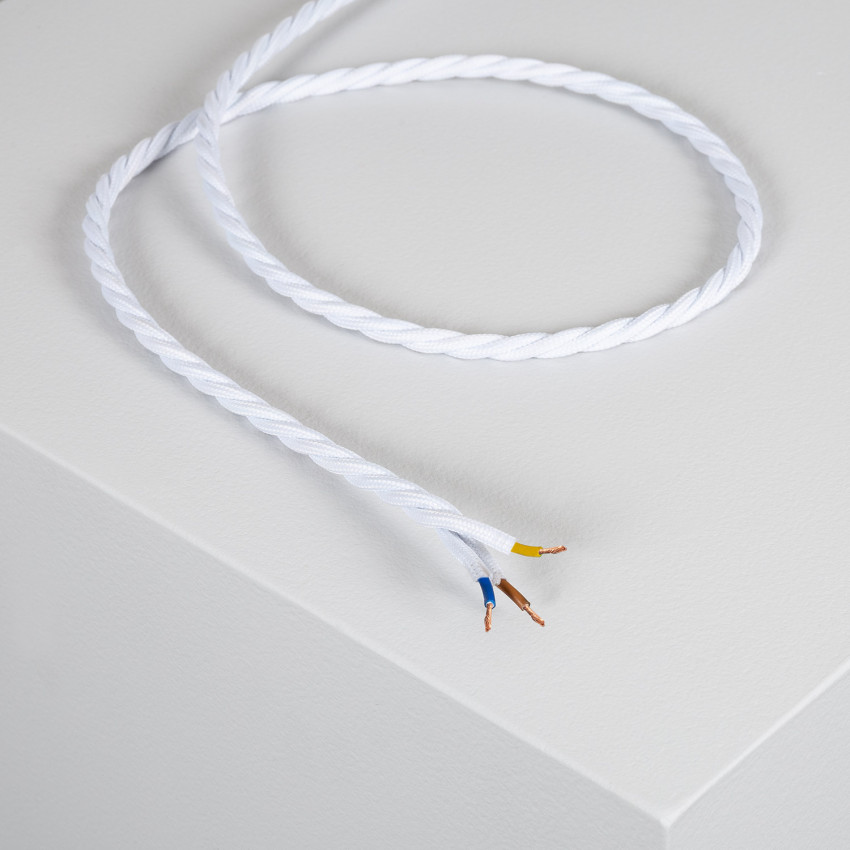 Elektrische Textielkabel Gevlochten Wit