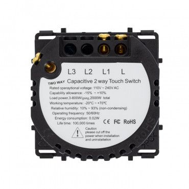 Touch Schakelaar met Modern Glazen Frame Wit