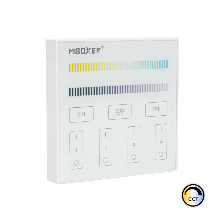 Panel Remoto 4 Zonas para Tira LED Dual White 12/24V DC MiBoxer B2