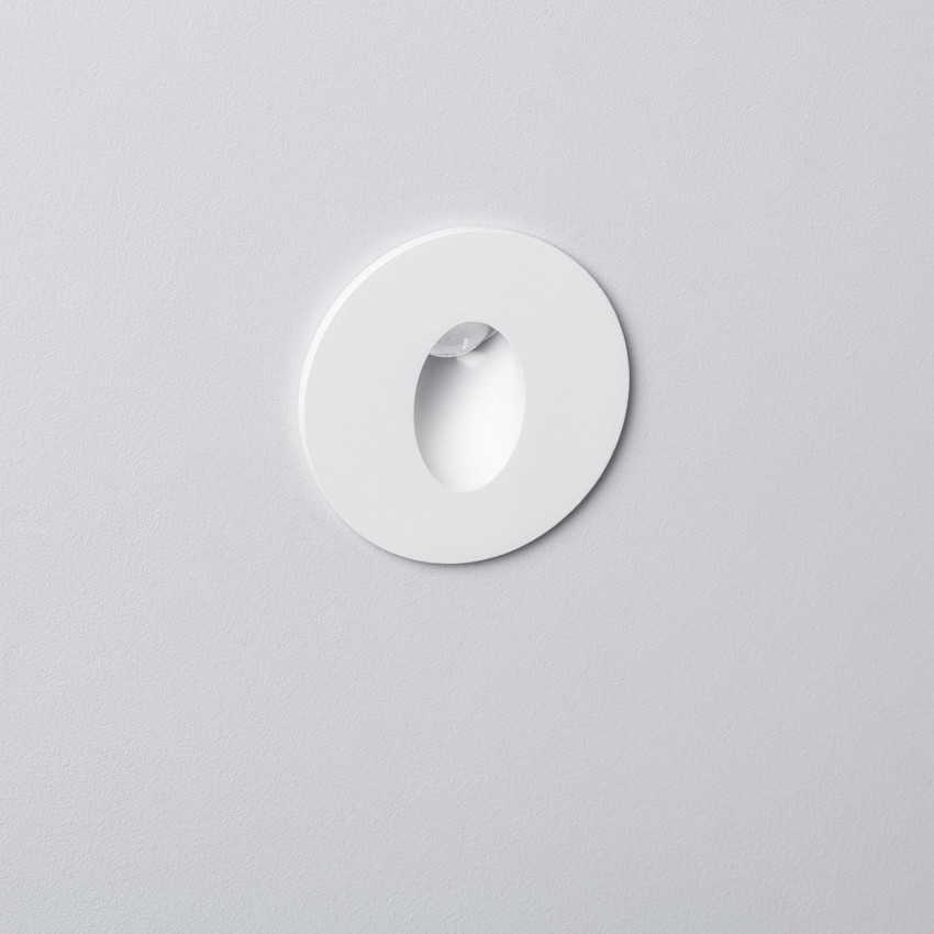 Baken  LED 1W Inbouw Muur Rond Wit Adam 