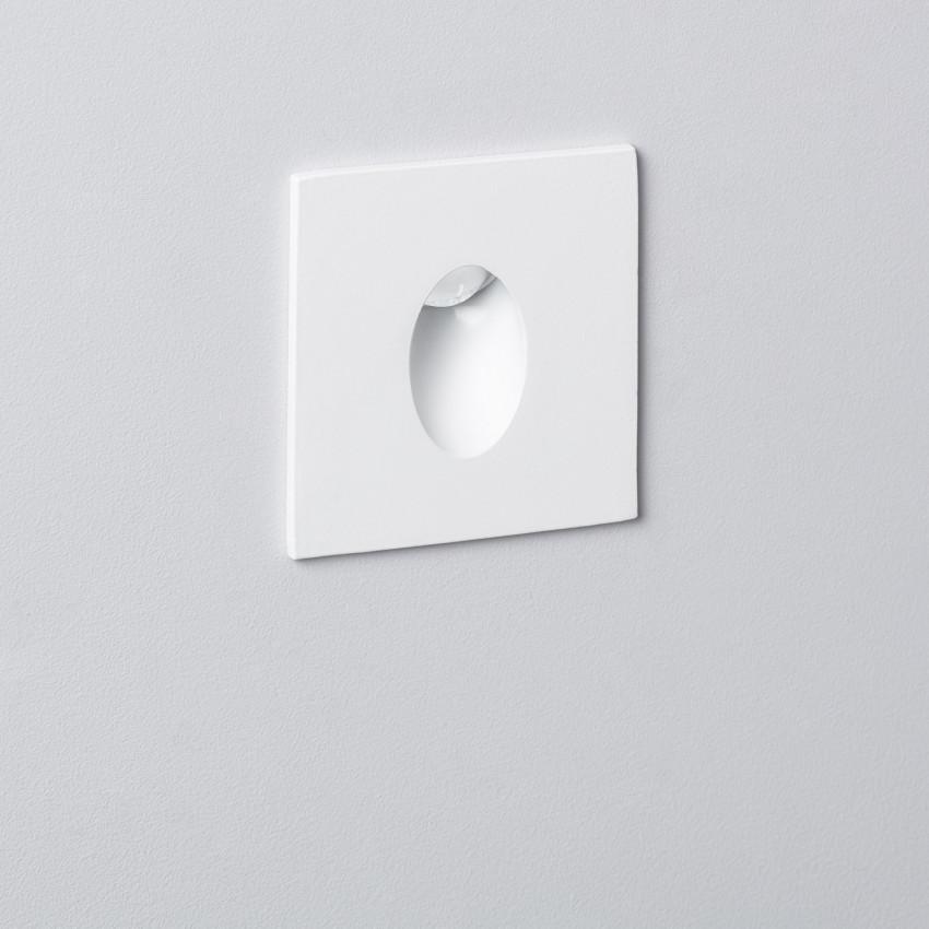 Baken LED 1W Inbouw Muur Vierkant Wit Adam 