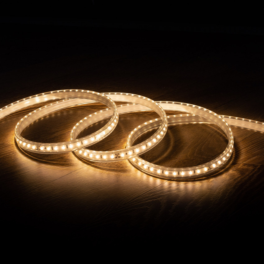 LED Strip Dimbaar 220V AC 100 LED/m Warm Wit IP67 Op maat om de 25 cm Breedte 14mm