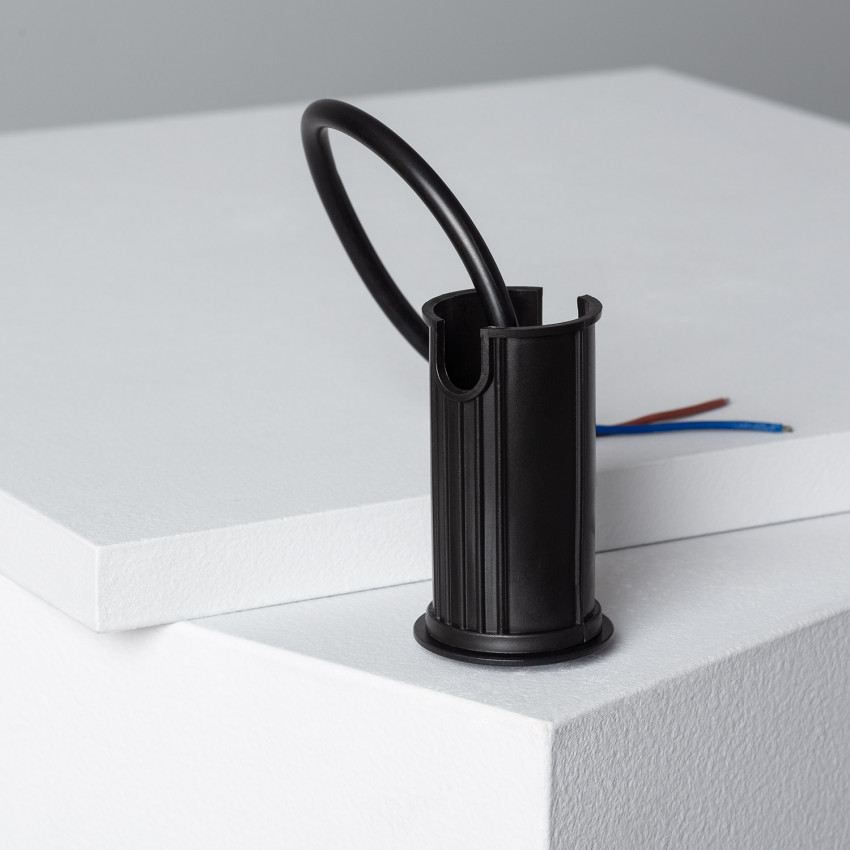 Foco LED 1W Empotrable en Suelo Aluminio Negro IP65 Tiziano