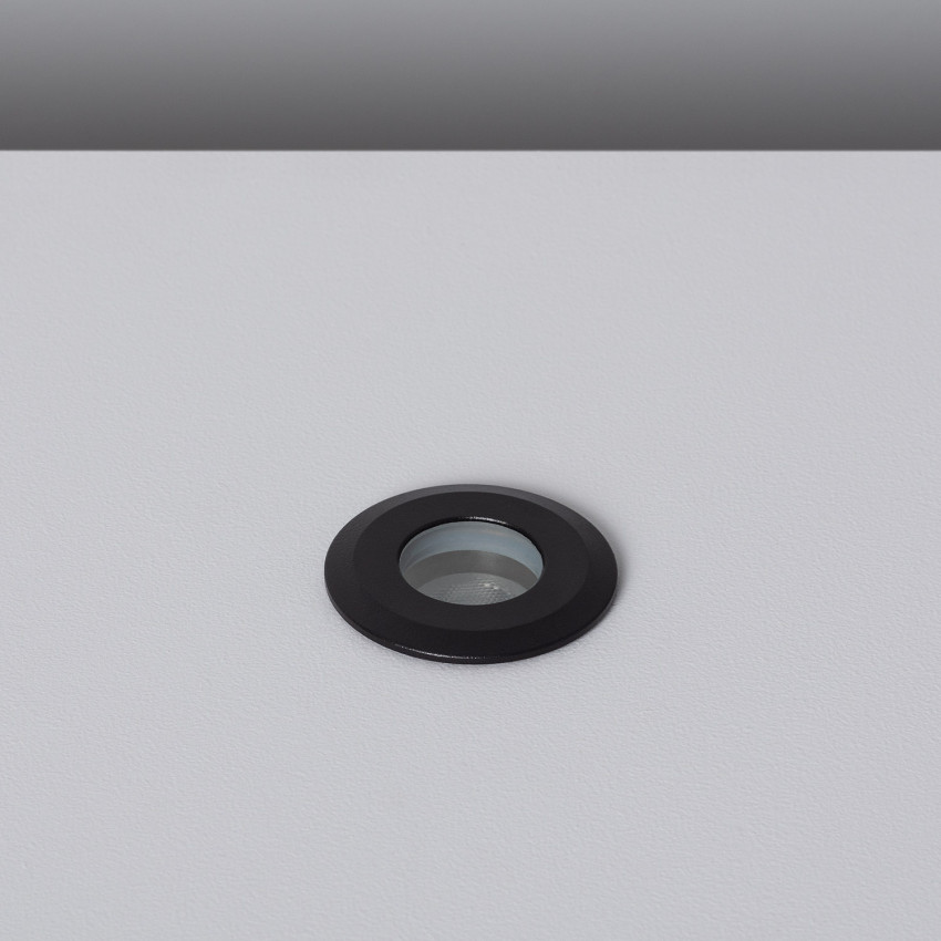 Foco LED 1W Empotrable en Suelo Aluminio Negro IP65 Tiziano