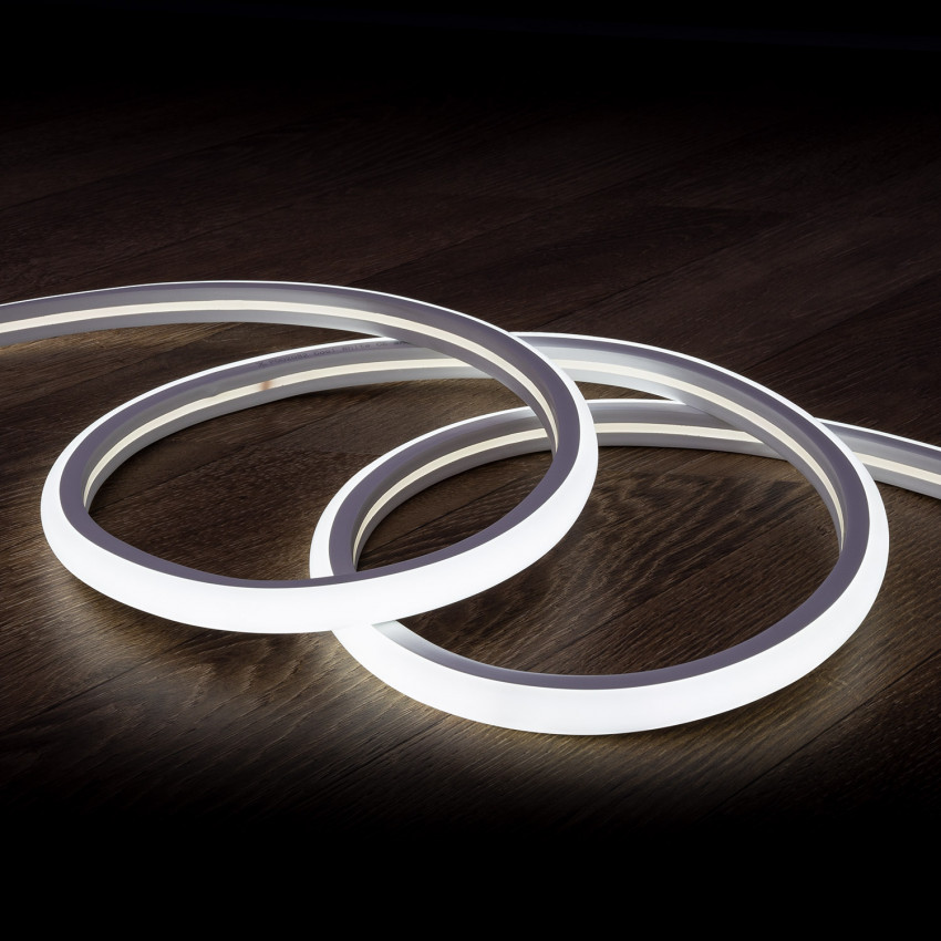 LED Neon Strip 7,5 W/m Dimbaar 220V AC 100 LED/m Halfrond 180º Koelwit IP67  te knippen om de 100 cm 