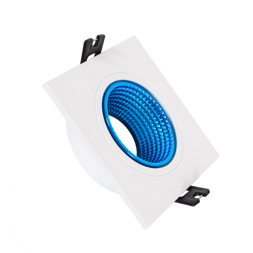 Downlight Ring Vierkant Kantelbaar Gekleurd voor  GU10 Zaagmaat Ø80 mm