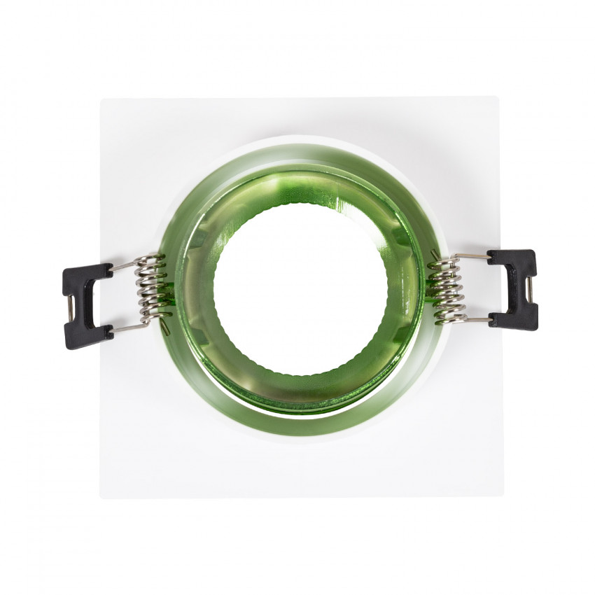 Aro Downlight Cuadrado Basculante de Colores para Bombilla LED GU10 Corte Ø75 mm