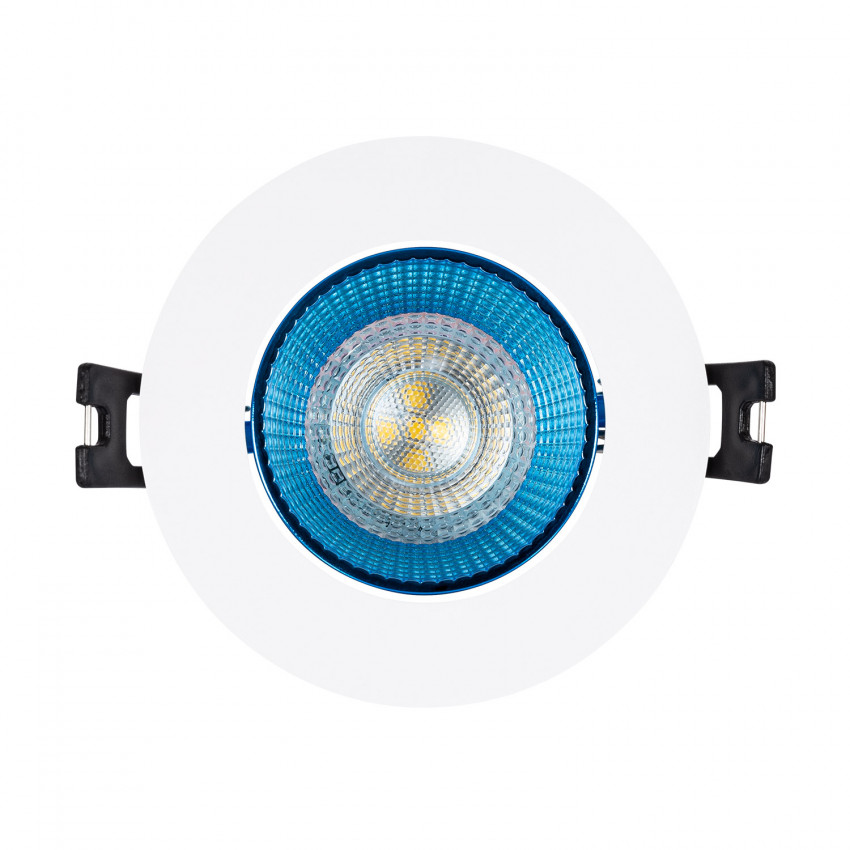 Aro Downlight Circular Basculante de Colores para Bombilla LED GU10 Corte Ø75 mm