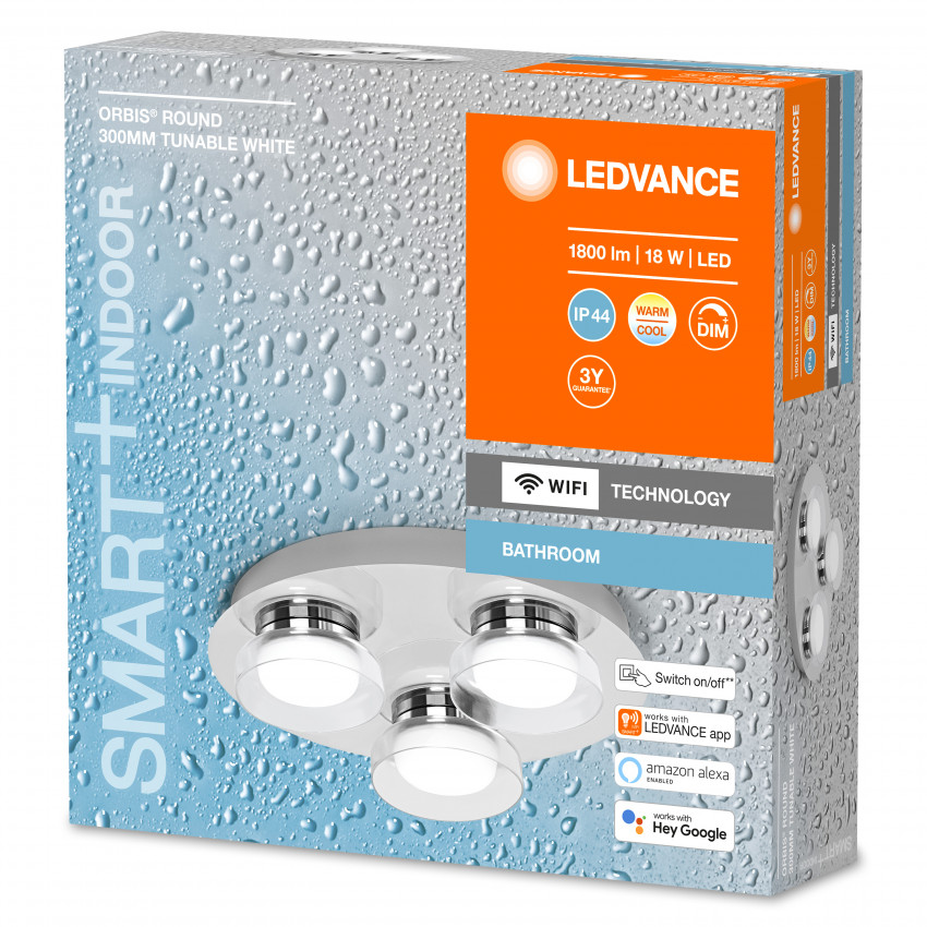 Lámpara de Techo LED 18W Triple ORBIS IP44 LEDVANCE 4058075573741
