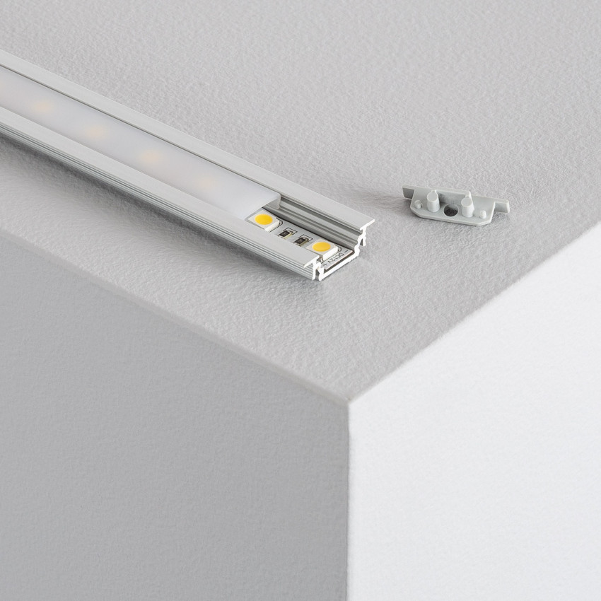 Verzonken Aluminium Profiel 1m Cover voor LED strips tot 10 mm