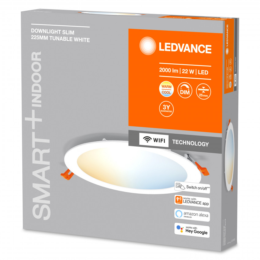 Downlight LED 22W SMART +WiFi Ø225 mm LEDVANCE 4058075573277 Ledkia