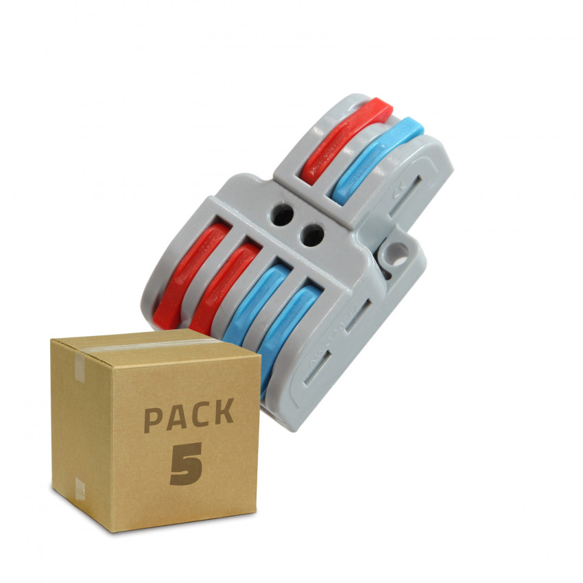 Set van 5 Snelkoppelingen 4 ingangen en 2 uitgangen SPL-42 voor het splitsen van elektrische kabel 0,08-4mm².