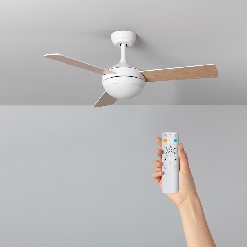 Plafondventilado LED Navy Wit  Hout 107cm Motor DC