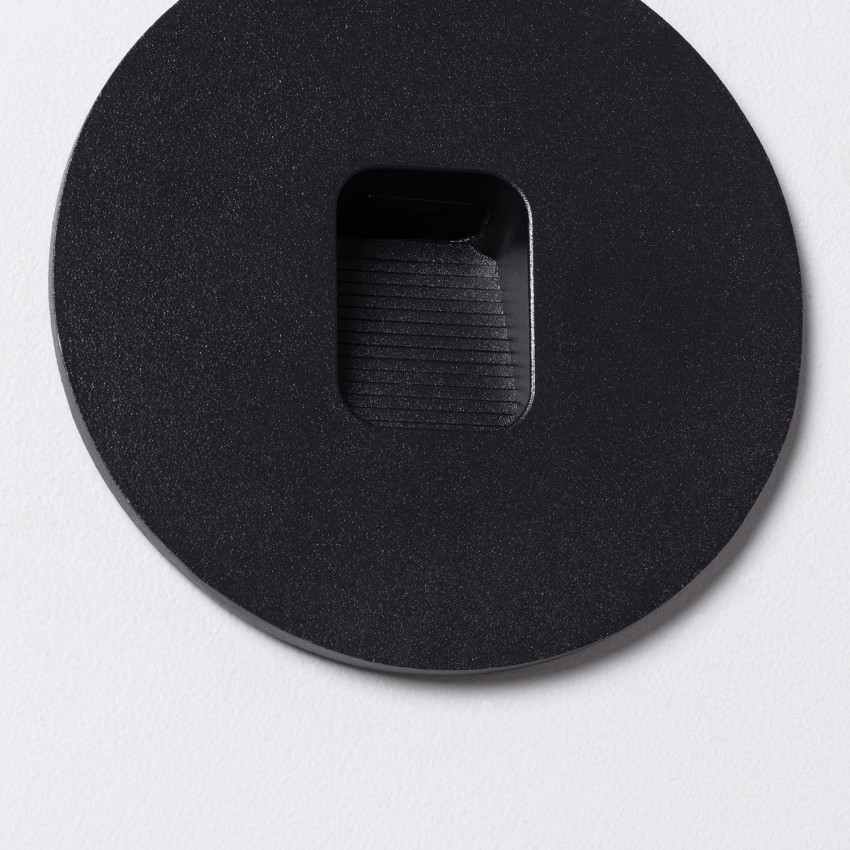 Baliza LED 2W Circular de Aluminio Negro IP65 Grasset