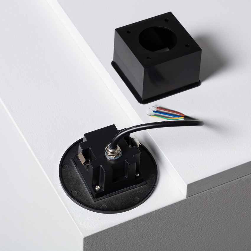 Baliza LED 2W Circular de Aluminio Negro IP65 Grasset