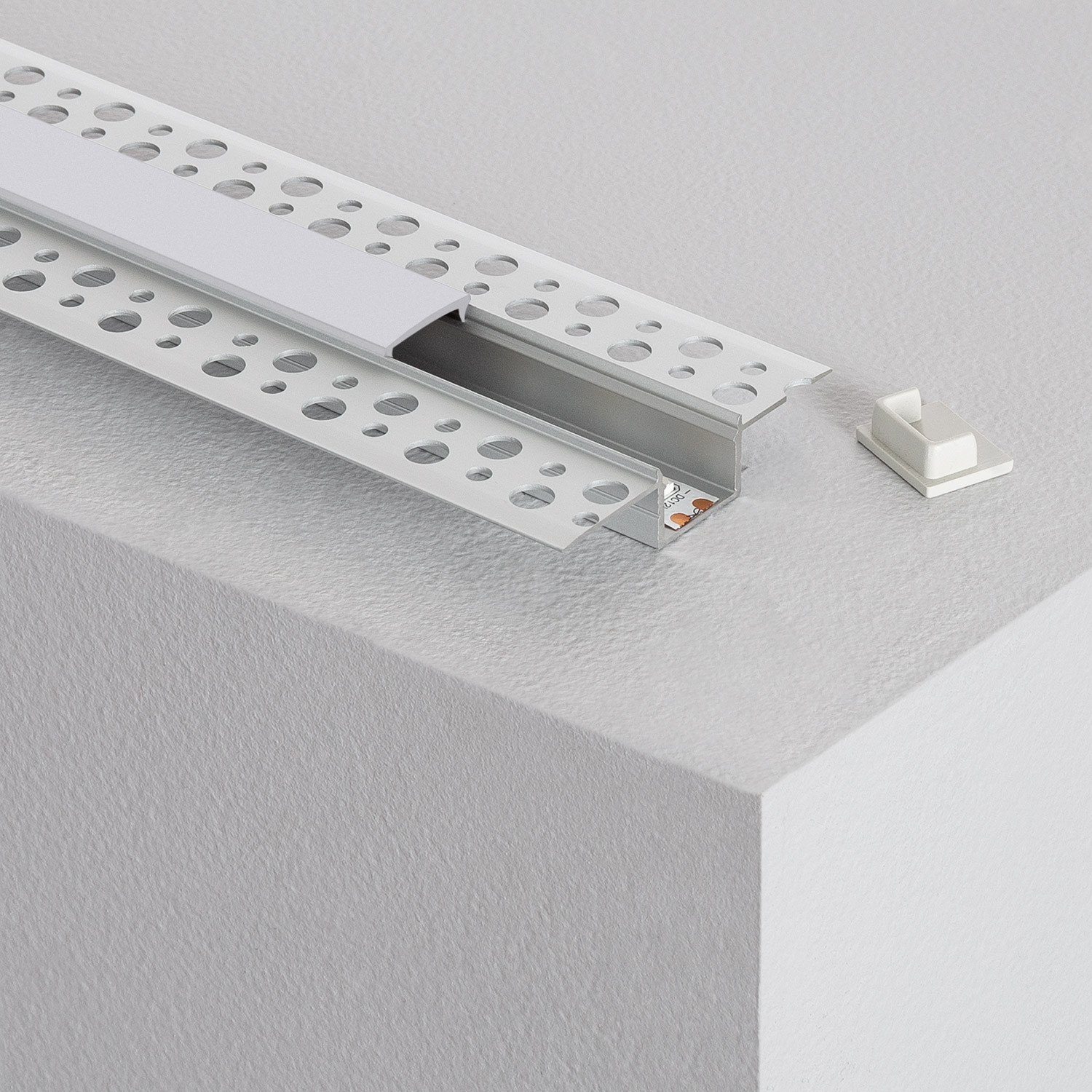 NieuwZeeland Bij wet Minnaar Aluminium inbouw Profiel voor Gips / gipsplaat voor LED Strip tot 15 mm -  Ledkia