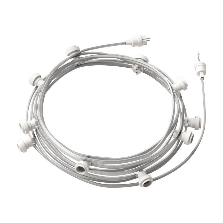 Licht slinger  Outdoor Lumet System 12,5m met 10E27 Fittingen Wit Creative-Cables CATE27B125 