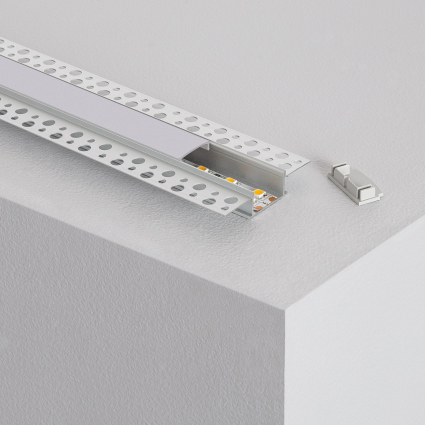 Aluminium inbouw Profiel voor Gips / gipsplaat voor LED tot 15 - Ledkia