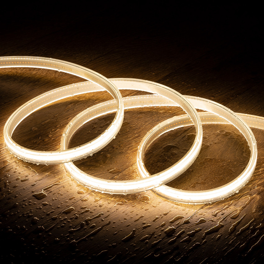 LED Strip COB Dimbaar 220V AC 320 LED/m Warm Wit IP65 Op Maat Elke 50 cm Breedte 14mm