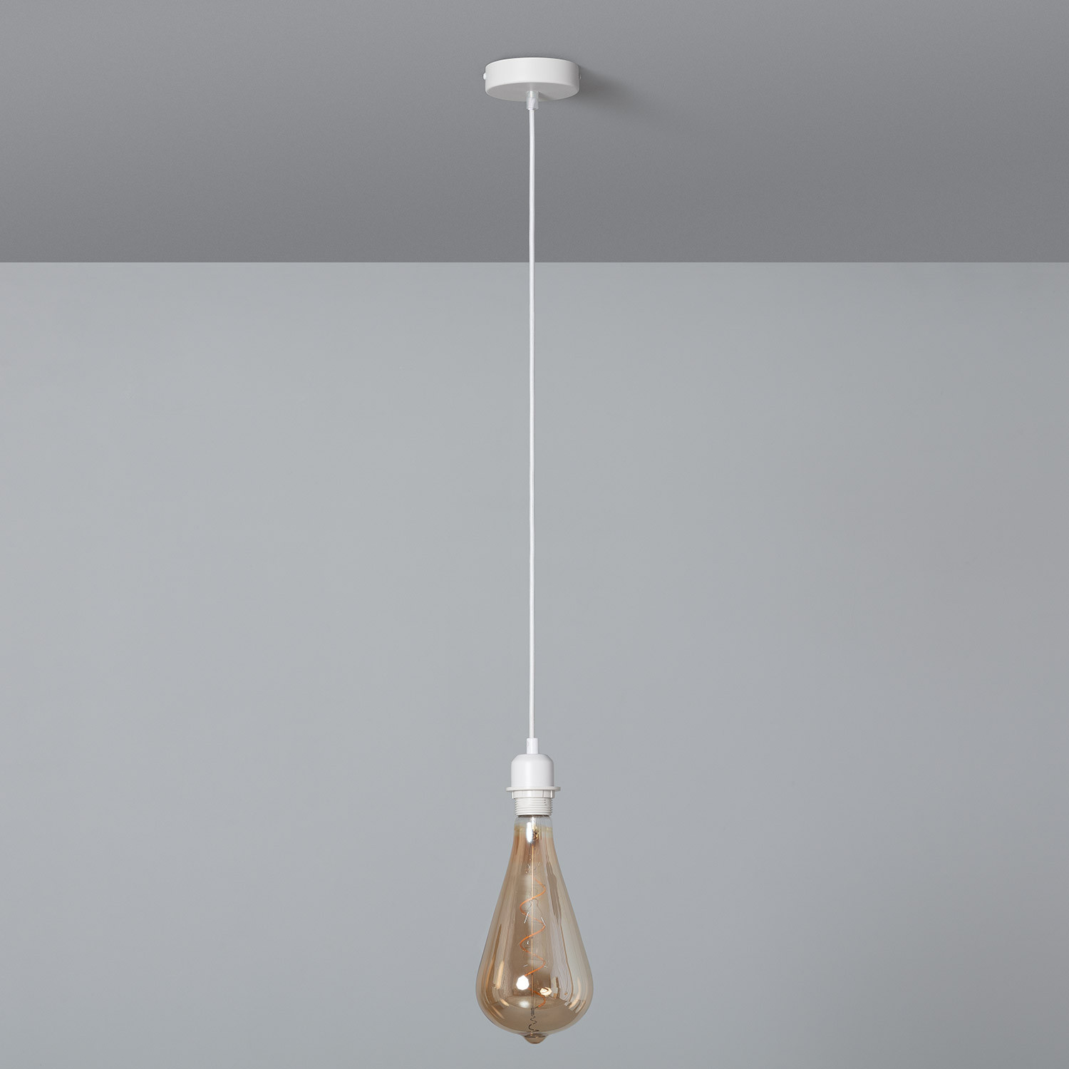 Trunk bibliotheek Continentaal Stof Plafondplaat met Fitting voor Hanglamp met Witte Textielkabel - Ledkia