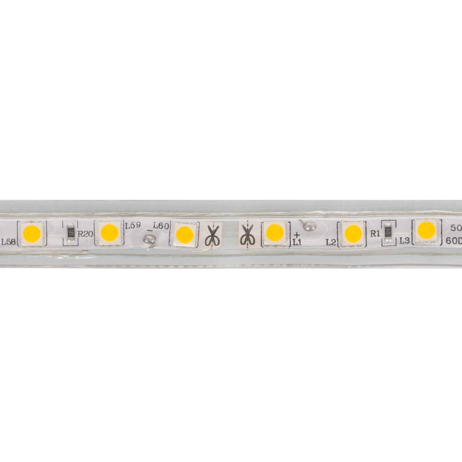 optocht Grote waanidee Sjah LED Strip Dimbaar 220V AC 60 LED/m Warm Wit IP65 op Maat In te korten om de  100cm en 14 mm Breed - Ledkia