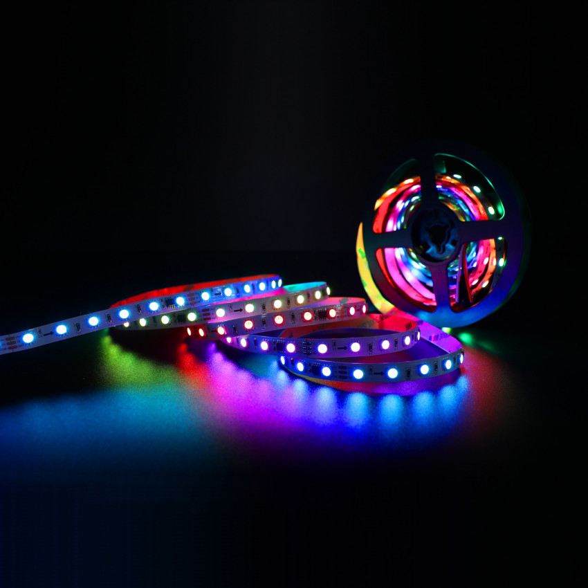 LED Strip RGBIC Digital SPI 24V DC 60LED/m 5m IP20 Breedte 10mm 