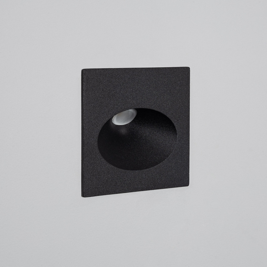 Productfotografie: Wandlamp Outdoor LED 2W Inbouw Vierkant Zwart Coney