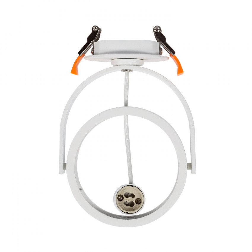Aro Downlight Superficie Circular Direccionable para Bombilla LED GU10 AR111 Corte Ø 80 mm