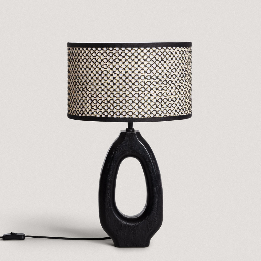 Tafellamp van Hout Black Darshan ILUZZIA 