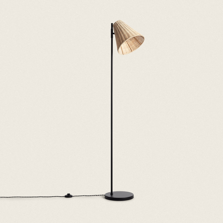 Staande lamp van Metaal en Rotan Cesto