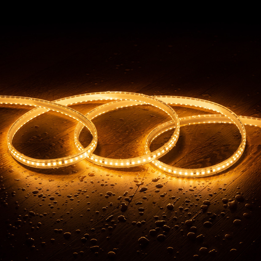 LED strip Dimbaar 220V AC Solid met 120 LED/m Super Warm Wit IP67 Aangepast Breedte 14mm Afgeknipt om de 10 cm 