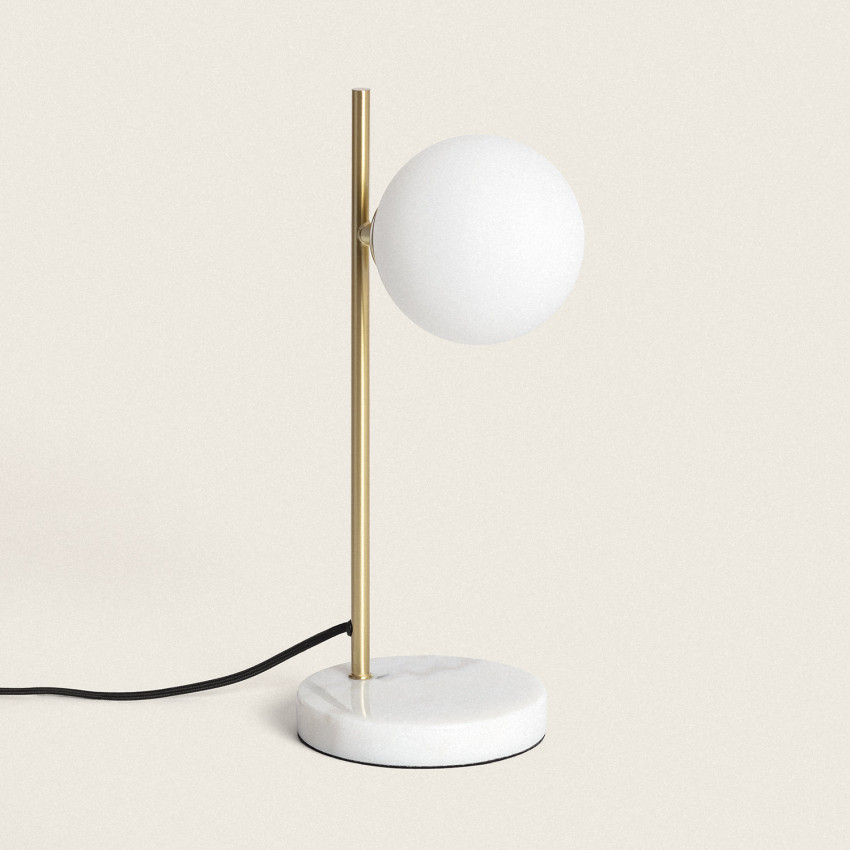 Tafellamp van Metaal en Glas Lune 